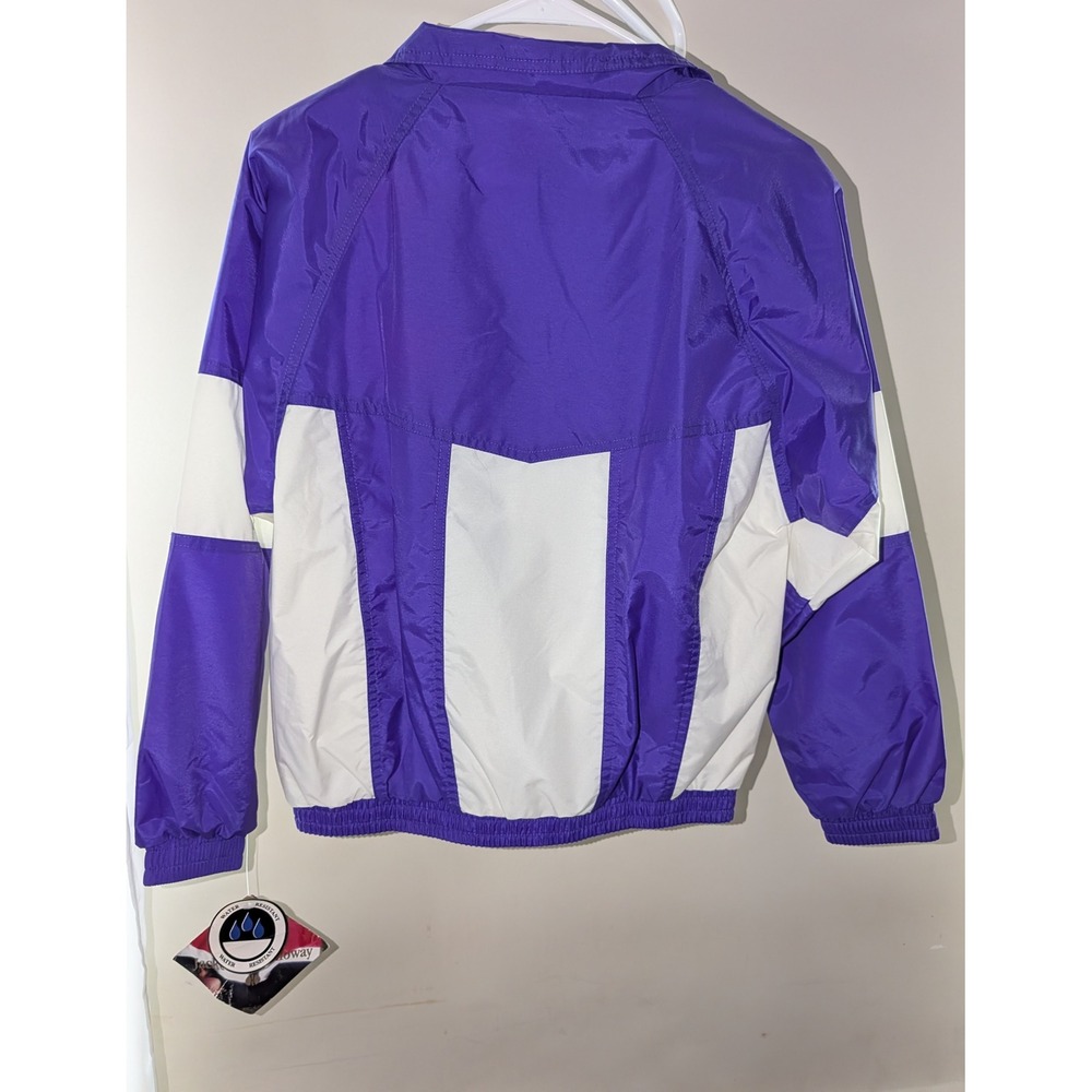 Vintage Holloway Windbreaker Jacket Purple White Water Resistant Youth Large NWT
